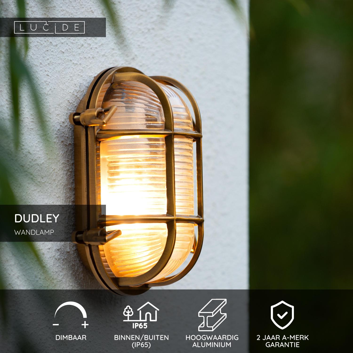 DUDLEY - Applique murale Intérieur/Extérieur - 1xE27 - IP65 - Or mat / Laiton