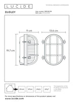 DUDLEY - Applique murale Intérieur/Extérieur - 1xE27 - IP65 - Noir