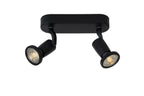 JASTER-LED - Spot plafonnier - LED - GU10 - 2x5W 2700K - Noir