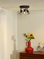 JASTER-LED - Plafondspot - Ø 20 cm - LED - GU10 - 3x5W 2700K - Zwart