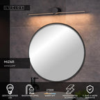 MIZAR - Applique murale Salle de bain - LED - 1x6W 2700K - IP44 - Noir