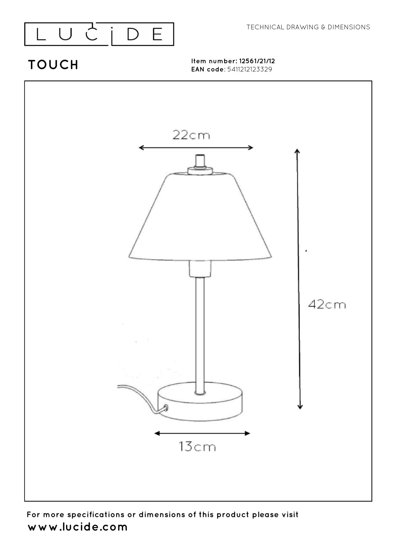 TOUCH - Table lamp - Ø 22 cm - 1xE14 - Matt chrome