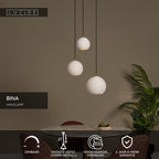 BINA - Suspension - Ø 40 cm - 3xE27 - Blanc