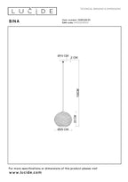 BINA - Suspension - Ø 25 cm - 1xE27 - Blanc