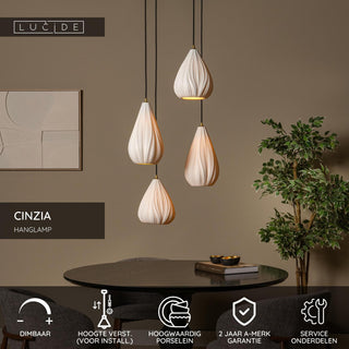 CINZIA - Suspension - Ø 55,5 cm - 4xE27 - Blanc