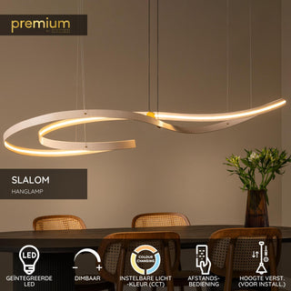SLALOM - Hanglamp - LED Dimb. - CCT - 1x80W 2200K/4000K - Beige