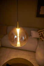 Lucide Premium - GISELA - Hanglamp - Ø 30 cm - LED Dimb. - 1x9,4W 2700K - Amber - IP20