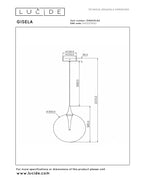 Lucide Premium - GISELA - Hanglamp - Ø 30 cm - LED Dimb. - 1x9,4W 2700K - Amber - IP20