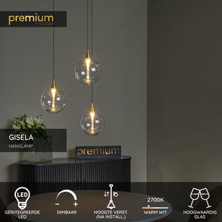 GISELA - Hanglamp - Ø 36 cm - LED Dimb. - 3x4,3W 2700K - Transparant