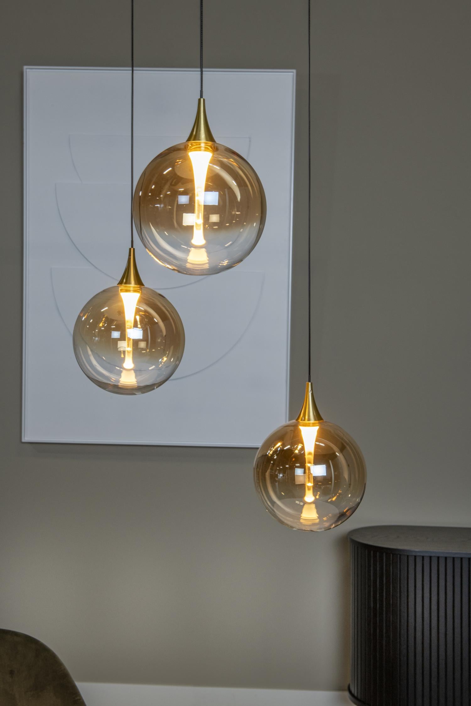 GISELA - Pendant light - Ø 36 cm - LED Dimmable - 3x4,3W 2700K - Amber