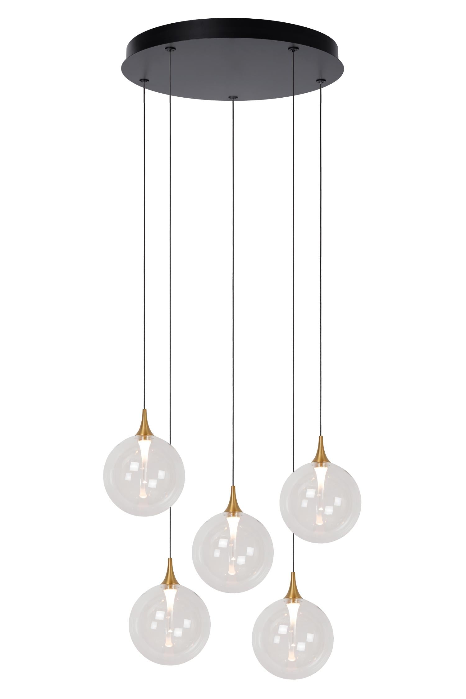 GISELA - Pendant light - Ø 48 cm - LED Dimmable - 5x3,8W 2700K - Transparent