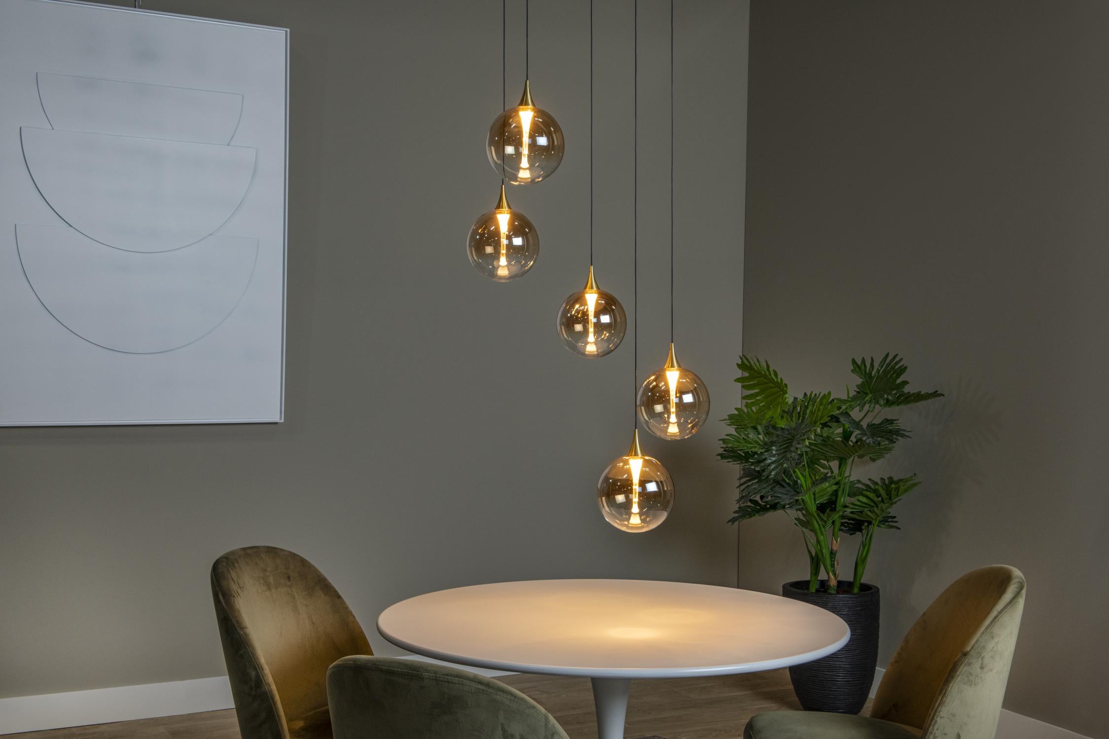 GISELA - Suspension - Ø 48 cm - LED Dimmable - 5x3,8W 2700K - Ambre