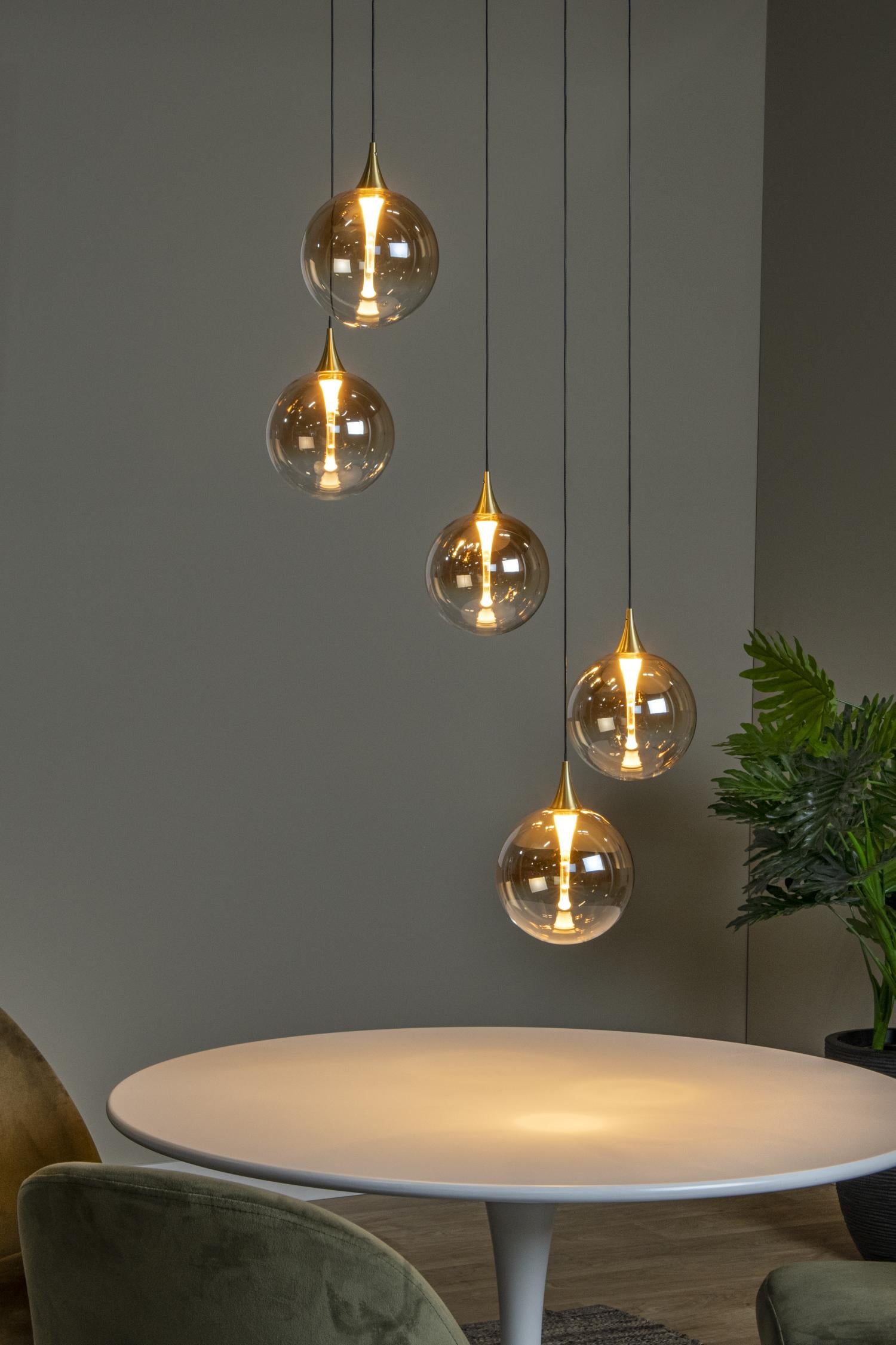 GISELA - Suspension - Ø 48 cm - LED Dimmable - 5x3,8W 2700K - Ambre