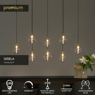 GISELA - Suspension - LED Dimmable - 8x3,9W 2700K - Transparent