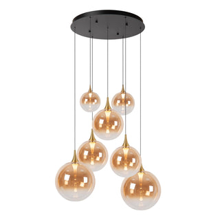 Lucide Premium - GISELA - Hanglamp - Ø 84 cm - LED Dimb. - 2700K - Met vervangbare LED-module - Amber - IP20