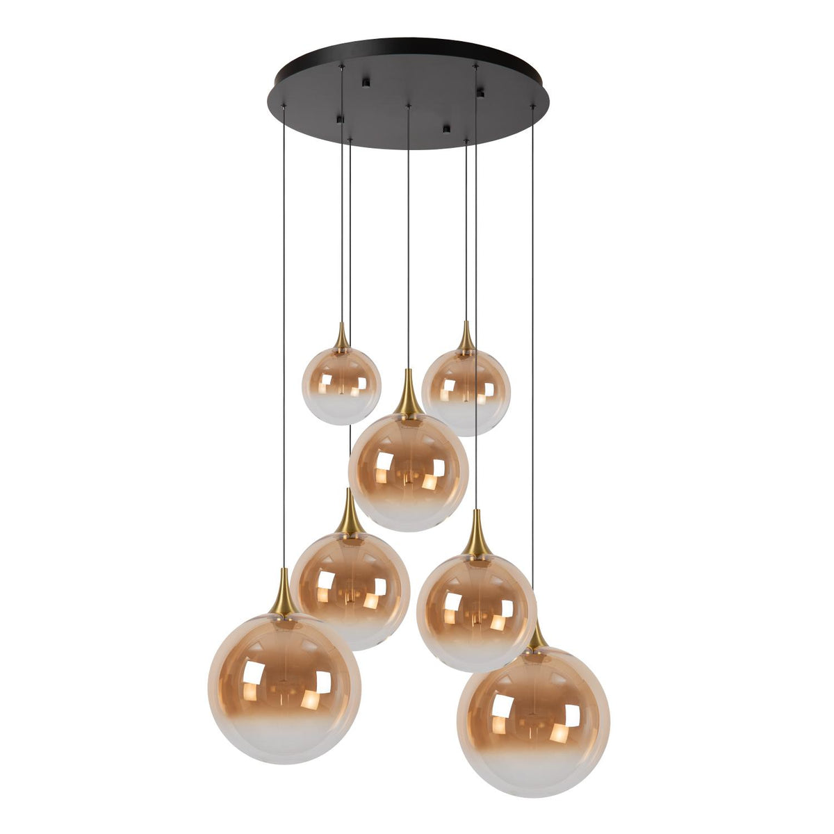 Lucide Premium - GISELA - Hanglamp - Ø 84 cm - LED Dimb. - 2700K - Met vervangbare LED-module - Amber - IP20