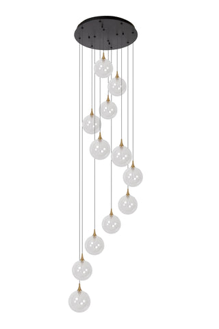 GISELA - Hanglamp - Ø 61 cm - LED Dimb. - 12x3,5W 2700K - Geschikt voor vide en hoge plafonds - Transparant