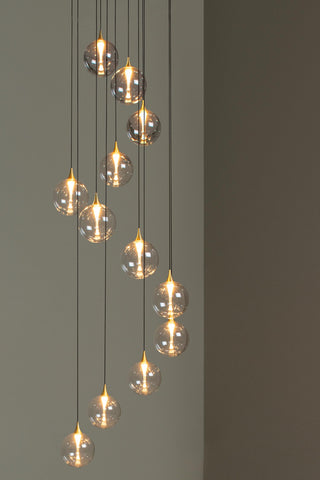 GISELA - Hanglamp - Ø 61 cm - LED Dimb. - 12x3,5W 2700K - Geschikt voor vide en hoge plafonds - Transparant