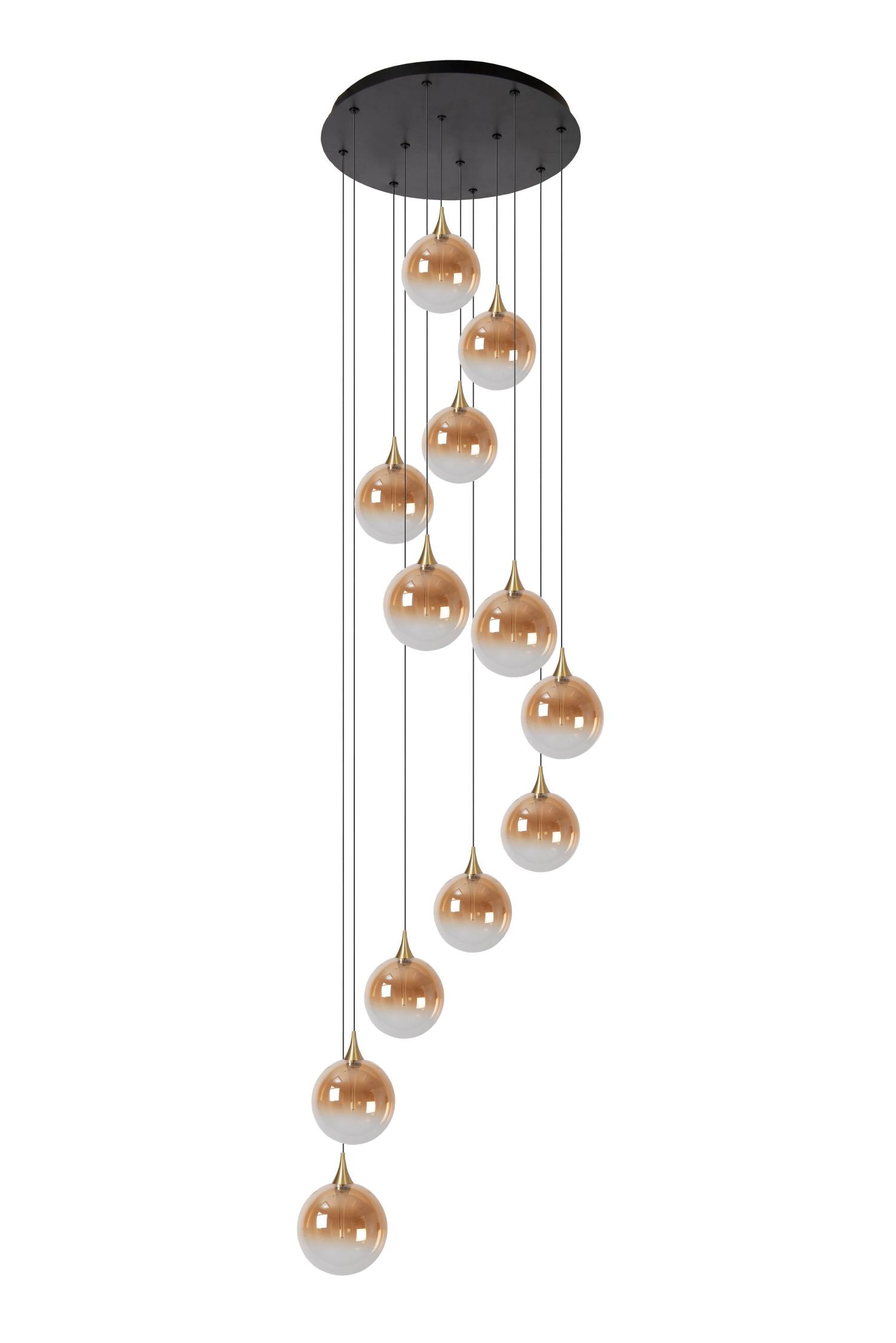 GISELA - Pendant light - Ø 61 cm - LED Dimmable - 12x3,5W 2700K - Suitable for voids and high ceilings - Amber