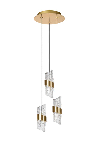 KLIGANDE - Pendant light - Ø 25 cm - LED Dimmable - 3x8W 2700K - Matt Gold / Brass