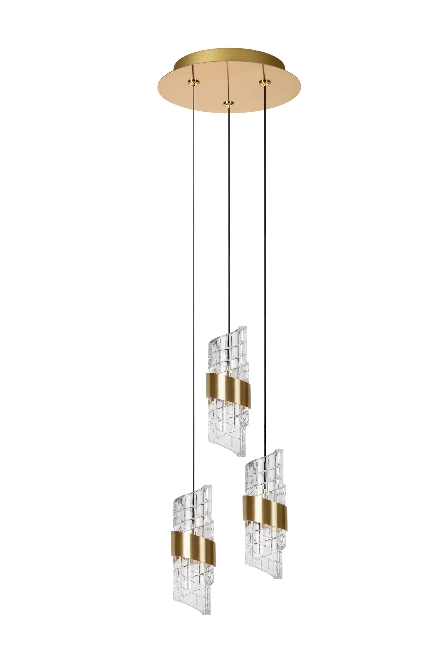 KLIGANDE - Pendant light - Ø 25 cm - LED Dimmable - 3x8W 2700K - Matt Gold / Brass
