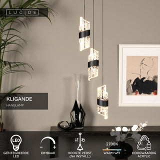 KLIGANDE - Hanglamp - Ø 25 cm - LED Dimb. - 3x8W 2700K - Zwart