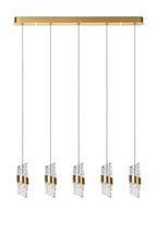 KLIGANDE - Hanglamp - LED Dimb. - 5x7,8W 2700K - Mat Goud / Messing