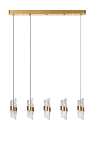 KLIGANDE - Hanglamp - LED Dimb. - 5x7,8W 2700K - Mat Goud / Messing