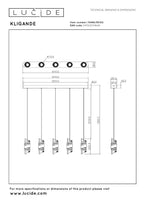 KLIGANDE - Hanglamp - LED Dimb. - 5x7,8W 2700K - Mat Goud / Messing