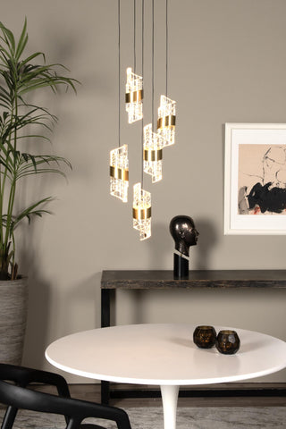 KLIGANDE - Pendant light - Ø 30 cm - LED Dimmable - 5x8W 2700K - Matt Gold / Brass