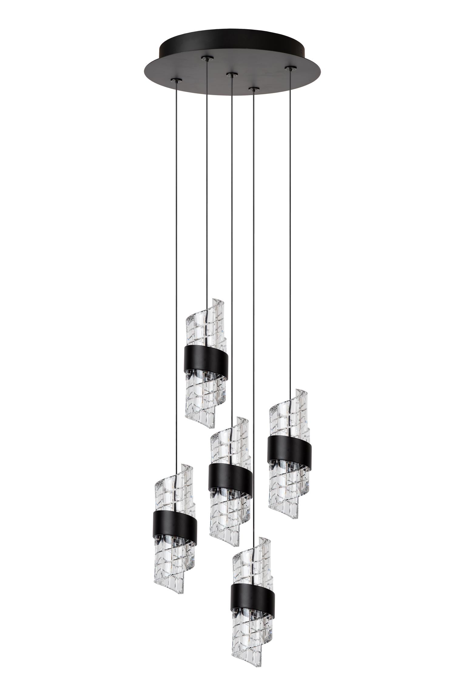 KLIGANDE - Pendant light - Ø 30 cm - LED Dimmable - 5x8W 2700K - Black