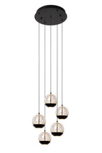 SENTUBAL - Pendant light - Ø 35 cm - LED Dimmable - 5x5.2W 2700K - Black