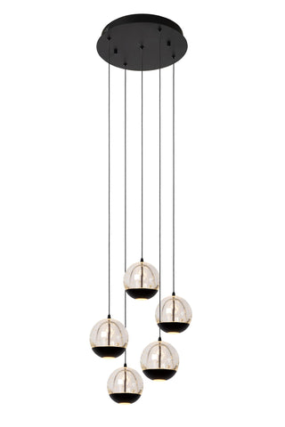 SENTUBAL - Pendant light - Ø 35 cm - LED Dimmable - 5x5.2W 2700K - Black