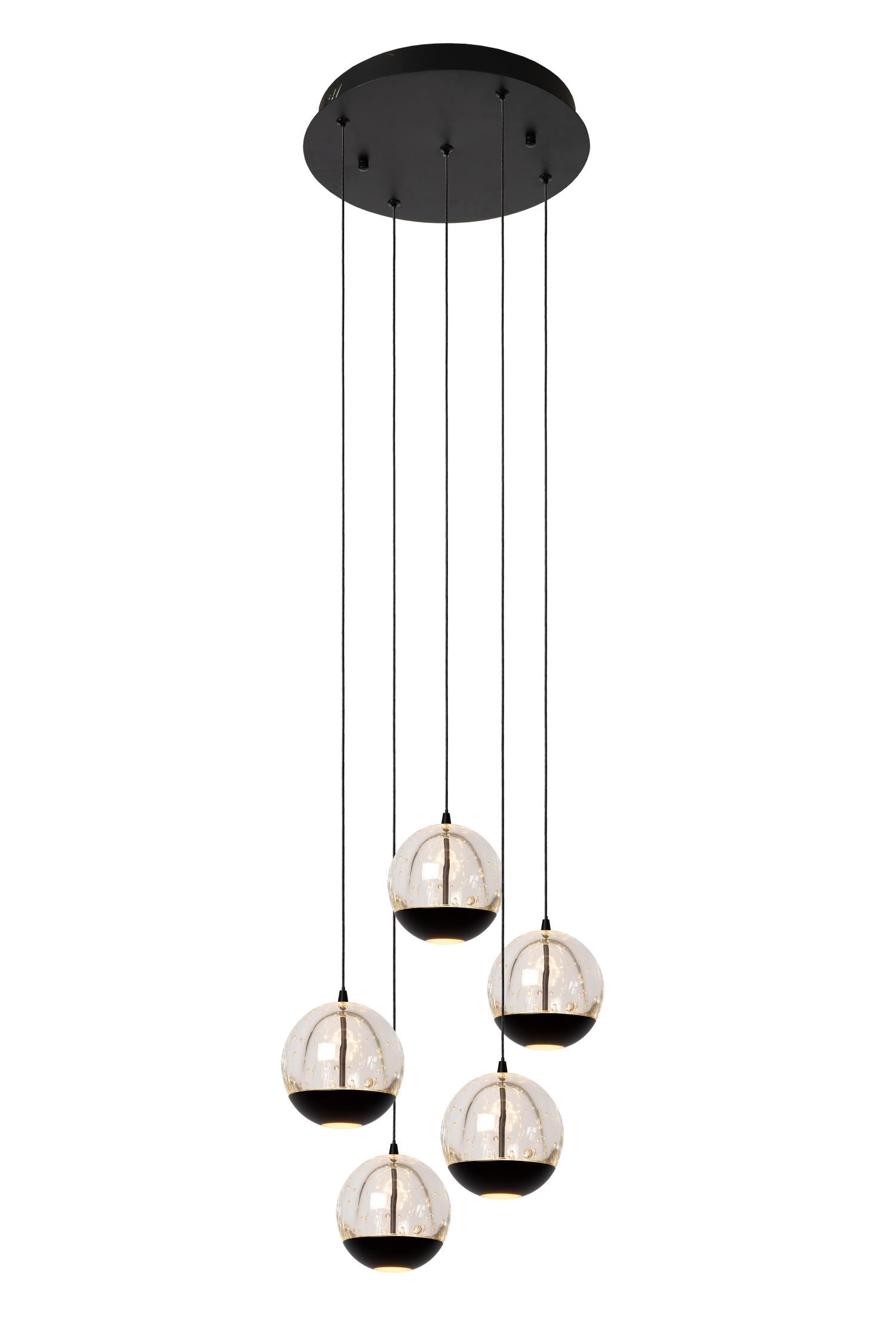 SENTUBAL - Pendant light - Ø 35 cm - LED Dimmable - 5x5.2W 2700K - Black