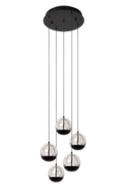 SENTUBAL - Pendant light - Ø 35 cm - LED Dimmable - 5x5.2W 2700K - Black