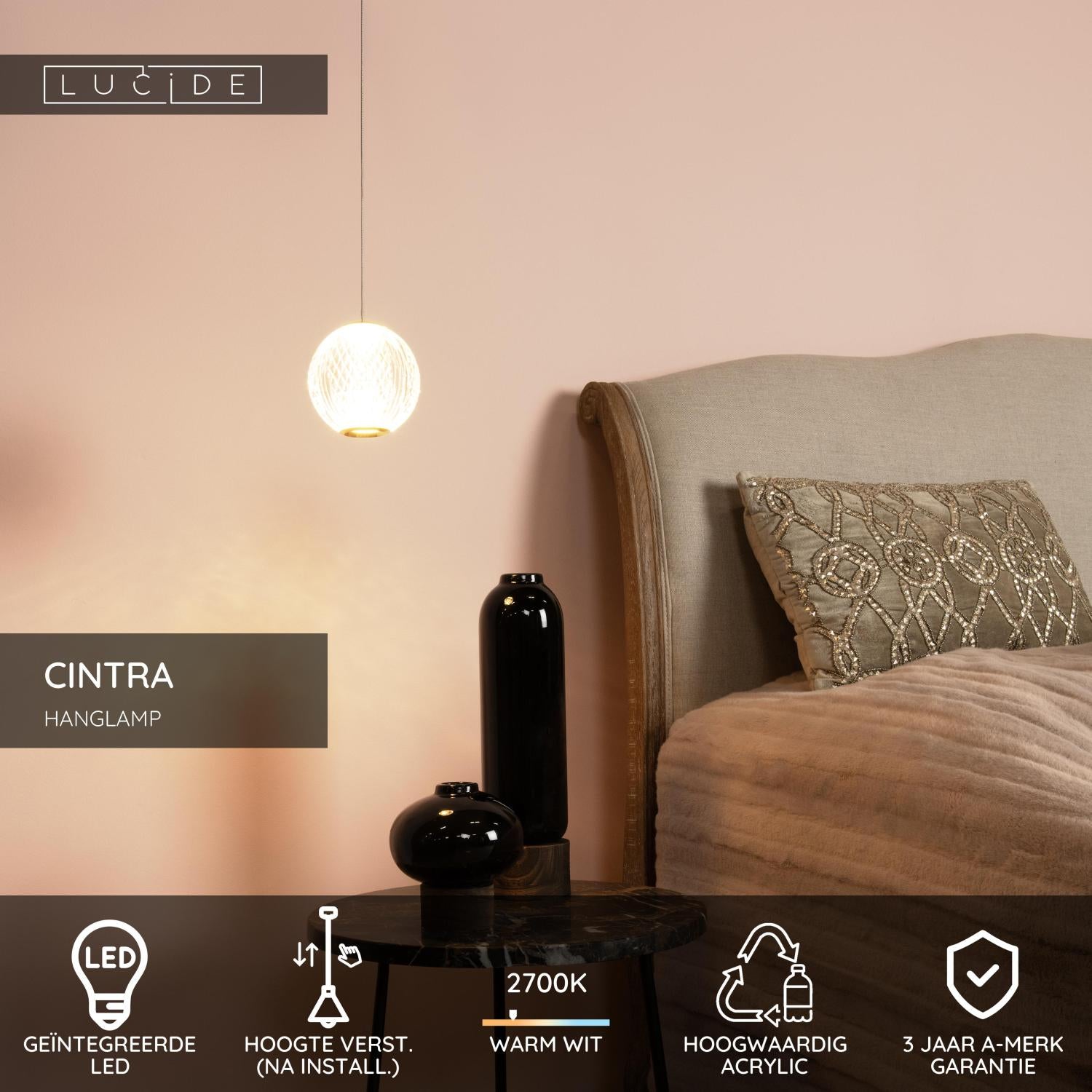 CINTRA - Pendant light - Ø 14 cm - LED - 1x5.7W 2700K - Transparent