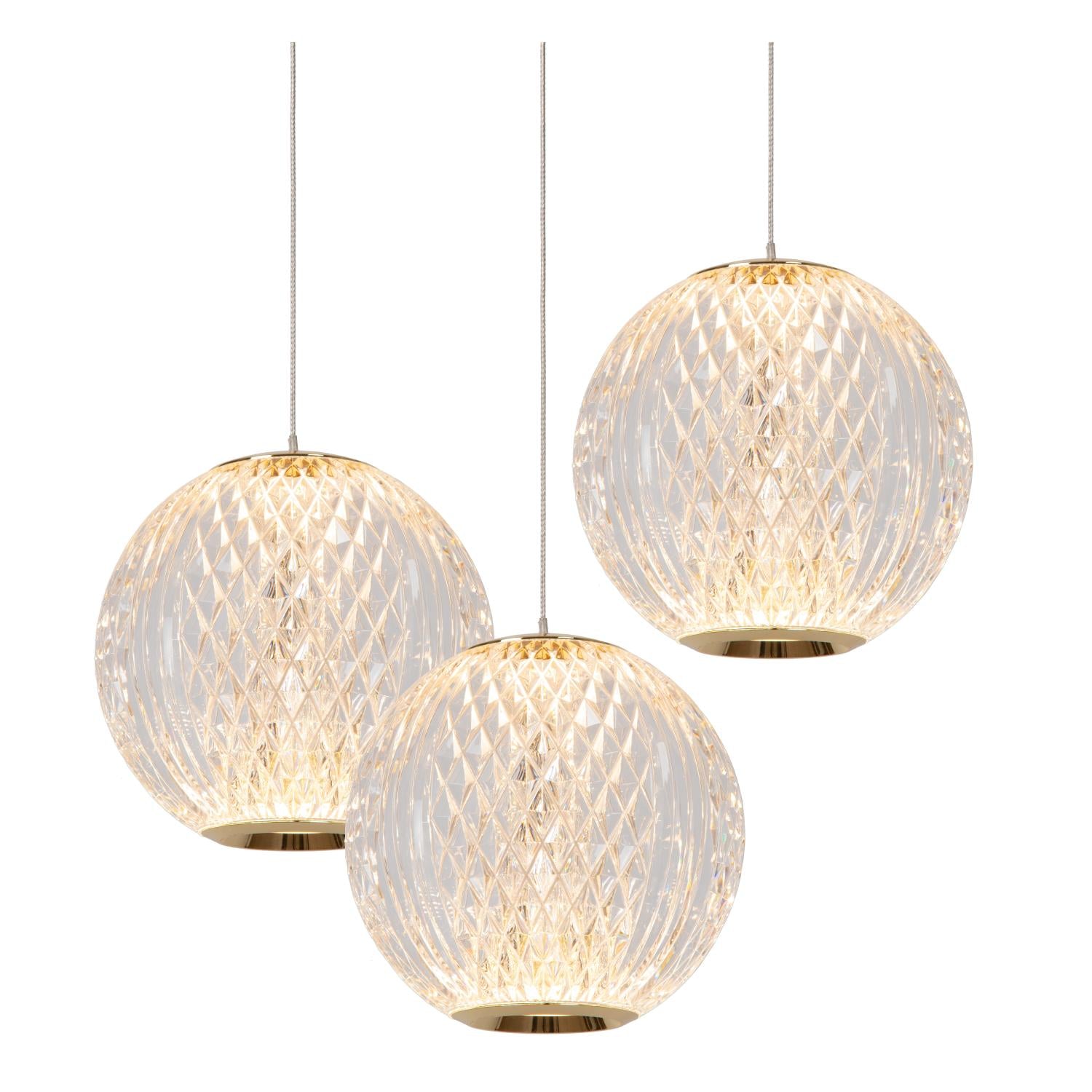 CINTRA - Pendant light - Ø 25 cm - LED Dimmable - 3x4.7W 2700K - Transparent