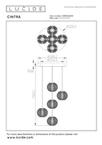 CINTRA - Suspension - Ø 32 cm - LED Var. - 5x4,7W 2700K - Transparent