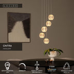 CINTRA - Suspension - Ø 32 cm - LED Var. - 5x4,7W 2700K - Transparent