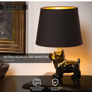 EXTRAVAGANZA SIR WINSTON - Lampe de table - 1xE14 - Noir