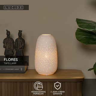 FLORES - Lampe de table - Ø 14,1 cm - 1xE14 - Blanc