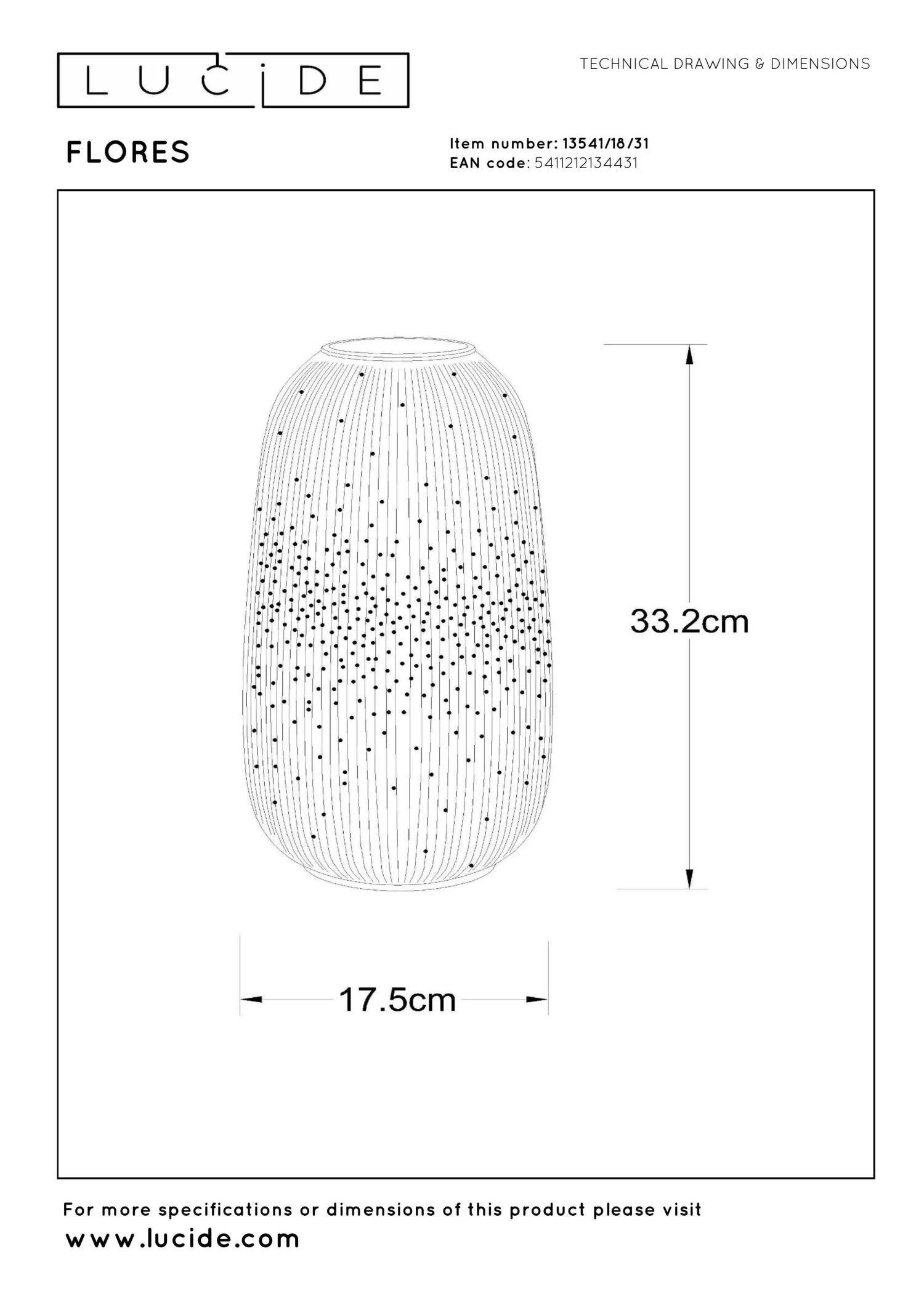 FLORES - Lampe de table - Ø 17,5 cm - 1xE14 - Blanc