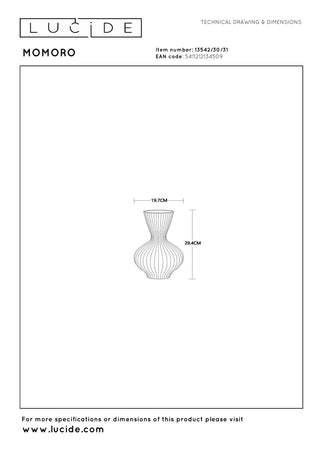 MOMORO - Lampe de table - 1xE14 - Blanc