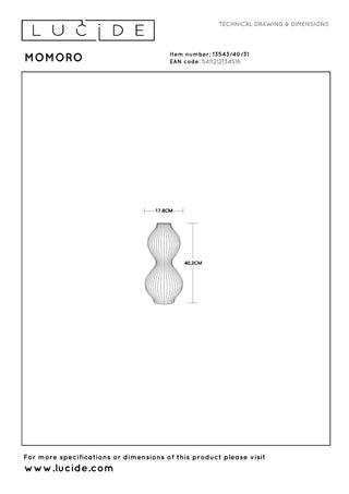 MOMORO - Tafellamp - 1xE14 - Wit