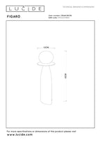 FIGARO - Tafellamp - Ø 12 cm, H 45cm - 1xG9 - Grijs