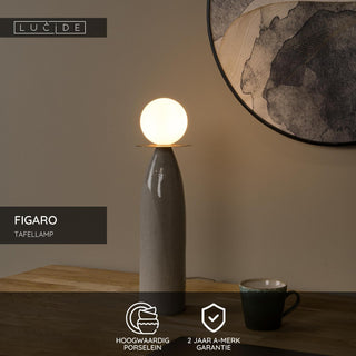 FIGARO - Tafellamp - Ø 12 cm, H 48 cm - 1xG9 - Grijs