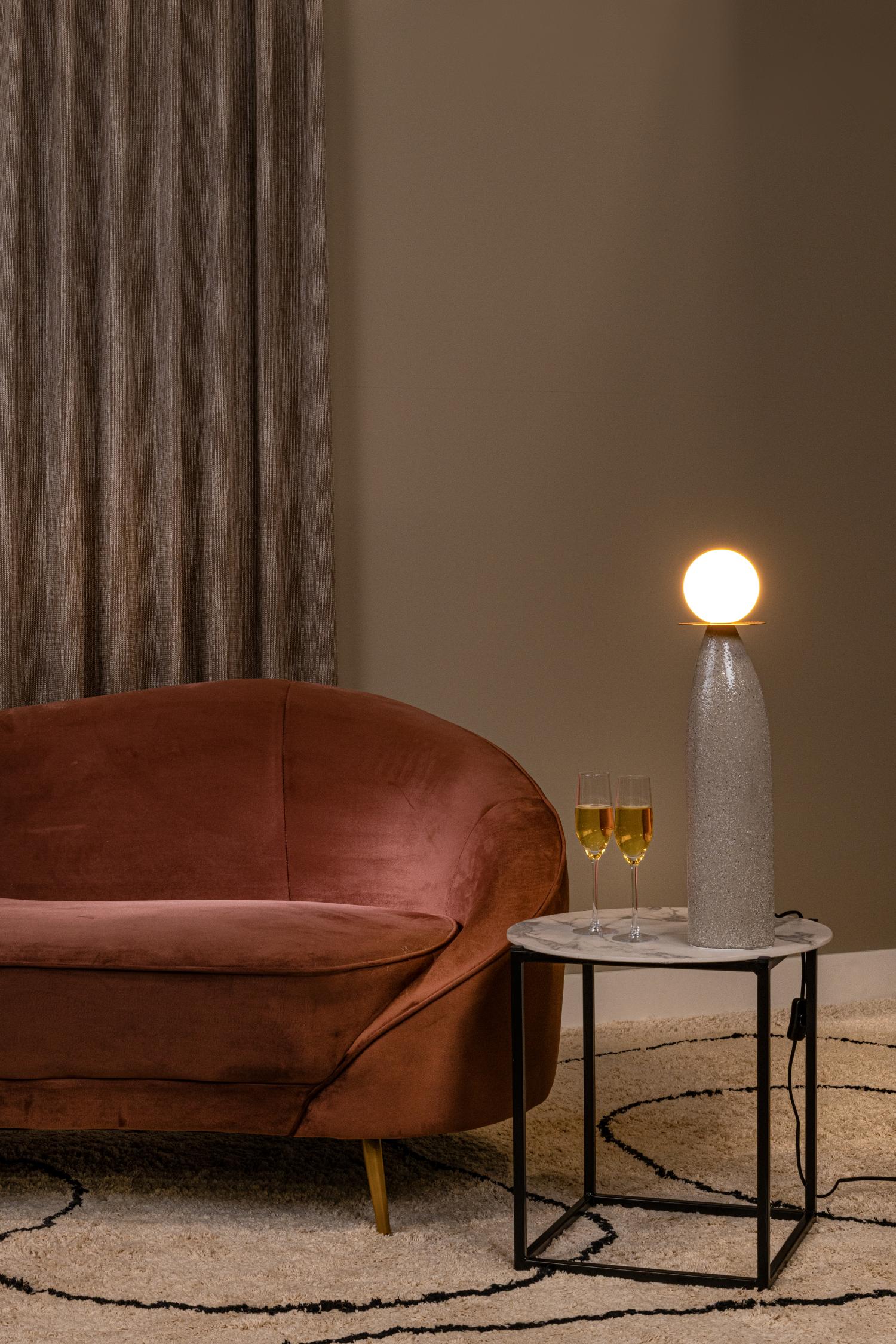 FIGARO - Tafellamp - Ø 12 cm, H 53,5cm - 1xG9 - Grijs