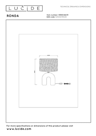RONDA - Lampe de table - 1xE27 - Blanc