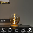 GISELA - Tafellamp - Ø 16 cm - LED Dimb. - 1x5W 2700K - Amber