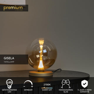 GISELA - Tafellamp - Ø 16 cm - LED Dimb. - 1x5W 2700K - Amber